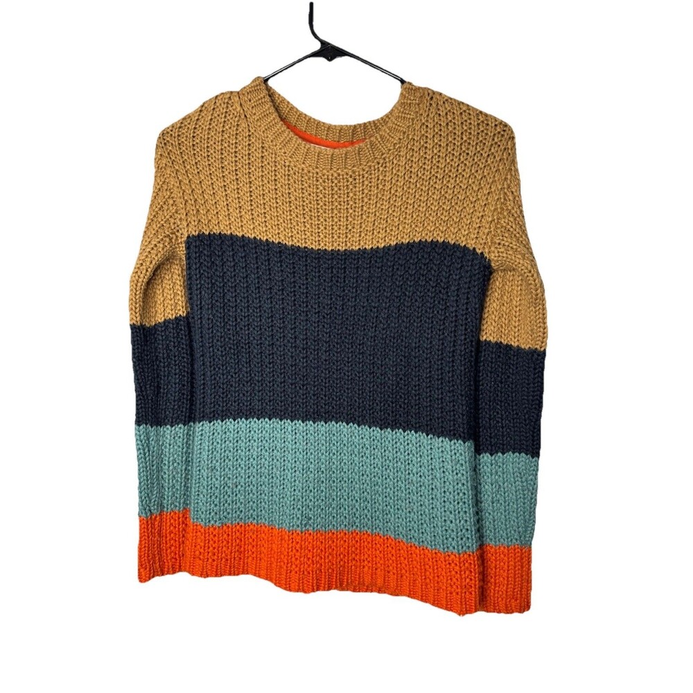 Sparrow Anthropologie Chunky Knit Wool Blend Sweater Women XS  Color Block